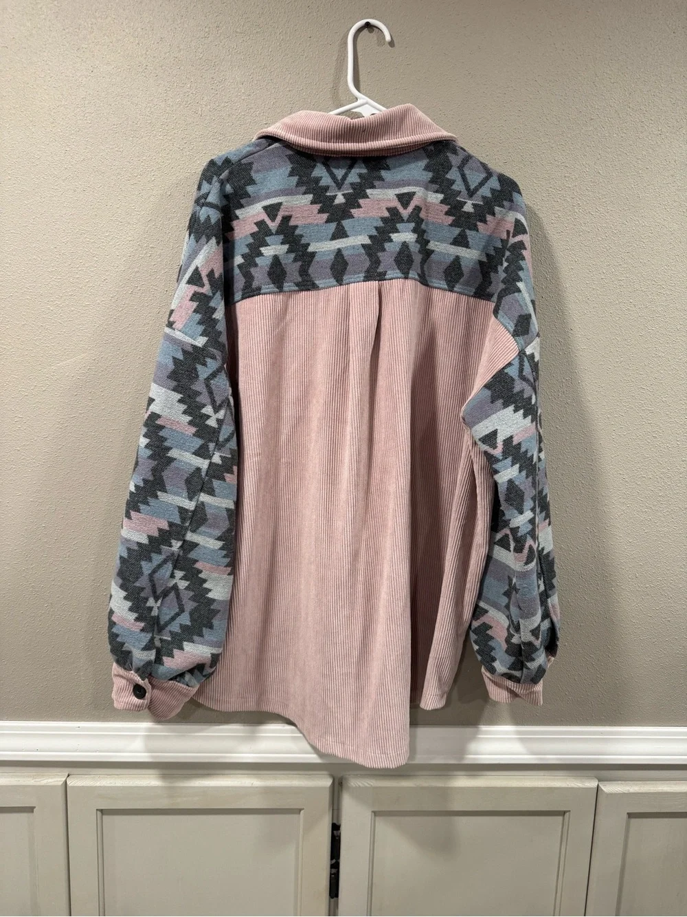 Pink Corduroy & Aztec Pattern Shacket - Picture 4 of 5